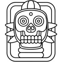 Ancient Mayan tablet at the time of the Day of dead in Mexico on a white background vector
