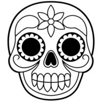 Modern Flat Style of Day of the Dead Skull Cartoon vector