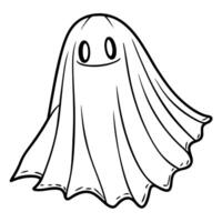 Scary spooky white floating bedsheet ghost - Halloween graphic element theme vector