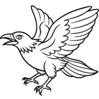 Image of a crow is flapping its wings on a white background. Wild Animals. Birds. Illustration. . vector