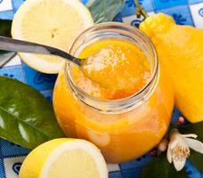 A jar of orange juice photo
