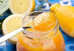 A jar of lemon juice photo