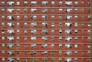 External facade with many windows all identical. photo