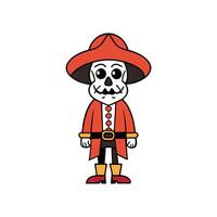 Illustration of a pirate dressed for Mexican Day of the Dead. vector