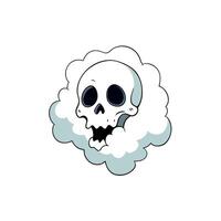 Mystical Skull Enveloped in Ethereal Smoke vector