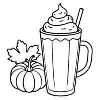 Pumpkin cream cold brew latte autumn fall drink vector