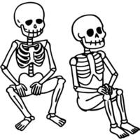 Illustration Skeletons sitting and waiting vector