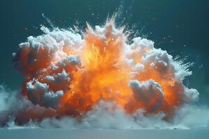 Fire explosion. Fire, war, explosion, blast, catastrophe, flame. The concept of horror photo