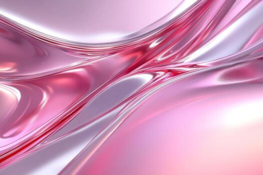 Abstract flowing waves in shades of pink and silver, creating a smooth, elegant design. photo