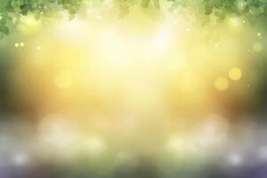 Abstract blurred background with soft light in shades of green and yellow. photo