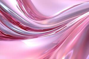 Abstract pink and silver waves creating a smooth, flowing texture on a soft background. photo
