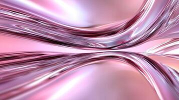 Abstract pink and silver wave patterns, smooth curves and reflections, creative background for designs. photo