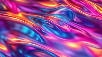 Vibrant abstract waves with colorful hues featuring flowing patterns and dynamic movement. photo