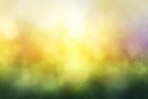 Colorful floral abstract background, blending yellow, green, and purple hues in a dreamy, soft focus. photo