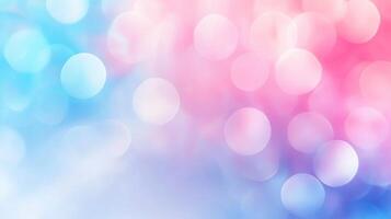 Colorful bokeh blur background in shades of blue and pink, perfect for creative design projects. photo