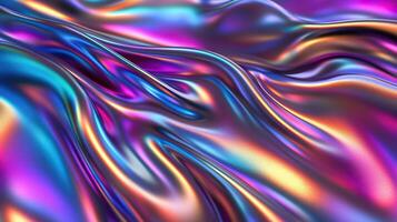 Abstract colorful background with flowing, shiny waves of vibrant colors. photo