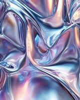 Shimmering iridescent texture, flowing and smooth, ideal for backgrounds or artistic designs. photo