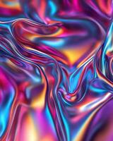 Colorful and abstract silky texture, vibrant hues create a dynamic visual effect. photo