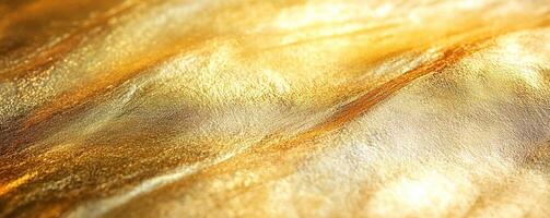 Abstract golden texture with smooth waves, ideal for backgrounds and artistic designs. photo