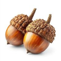 Acorns isolated on white background photo
