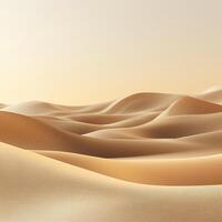 Stunning undulating sand dunes under soft light, creating a serene desert landscape. photo