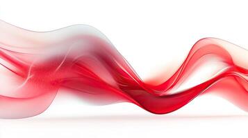Abstract red waves flowing gracefully on a white background, perfect for creative designs. photo