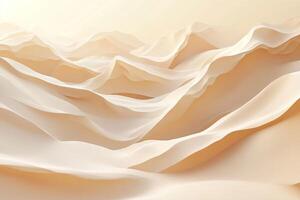 Undulating waves of soft beige fabric create an abstract landscape with gentle curves and textures. photo