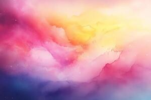 Colorful abstract watercolor background with beautiful blending hues and a dreamy feel, perfect for creative projects. photo