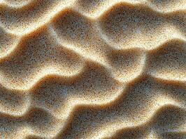 Close-up view of sand texture, highlighting natural patterns and grains. photo