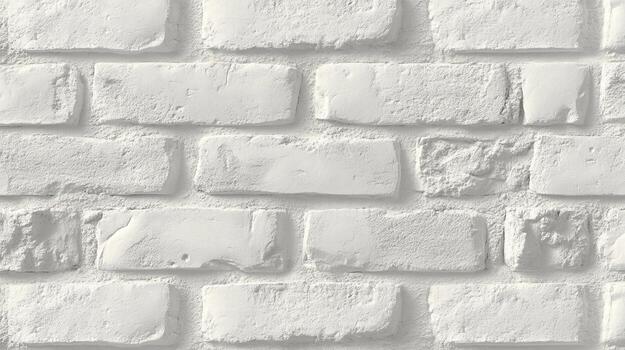A textured white brick wall with a smooth finish, ideal for background or design purposes. photo