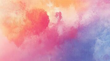 Abstract colorful smoke effect with pink, orange, and blue tones on a soft gradient background. photo
