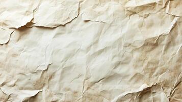 Crinkled brown paper texture, ideal for backgrounds or art projects, subtle vintage appeal. photo