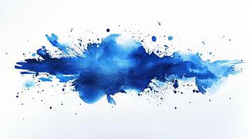 Vibrant blue watercolor splash on a white background, perfect for artistic designs. photo