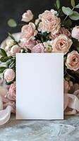 blank wedding invitation mockup, , invitation dreamy romantic photo