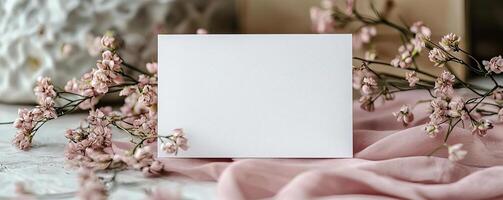 blank wedding invitation mockup, , invitation dreamy romantic photo
