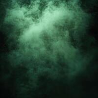 Deep green fog spreading across a dark background, evoking a sense of mystery and the unknown, ethereal and atmospheric photo