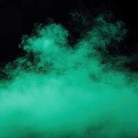 Abstract dark green mist rolling over a black background, evoking a sense of foreboding and depth, mysterious and eerie photo