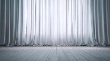 A room filled with soft light, filtered through ethereal white curtains, creating a peaceful and calming atmosphere, perfect for relaxation photo