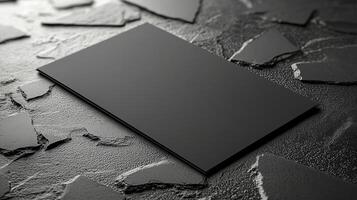 a4 horizontal clean leaflet mockup, blackred environment photo
