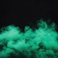 Abstract dark green mist rolling over a black background, evoking a sense of foreboding and depth, mysterious and eerie photo
