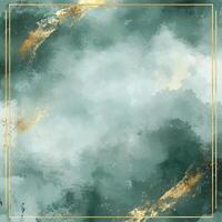 Abstract teal and gold background with soft textures and color blends. photo