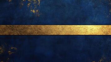 A textured blue background with a gold stripe, perfect for design and decoration projects. photo