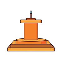 Product display orange podium for product presentation. vector