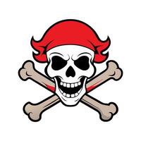Pirates skull and crossbones logo isolated vector
