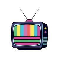 Neon Glow Glitch noise static television VFX. Visual effects stripes background. CRT tv screen no signal glitch effect vector