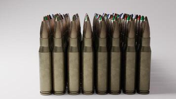 ammo cartridges pack with different sizes. photo