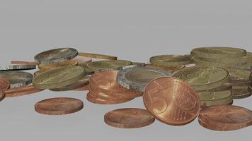 euro coins with white background photo