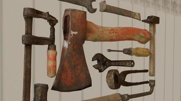 Old Carpenter Tools with white background photo