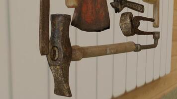Old Carpenter Tools with white background photo