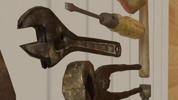 Old Carpenter Tools with white background photo